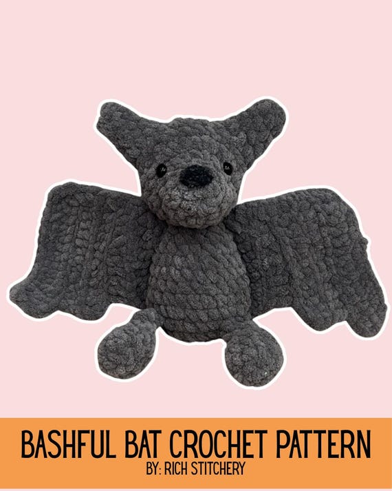 Bashful Bat Crochet Pattern Halloween Fall Jellycat Amigurumi Easy