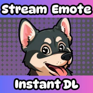 Chibi Husky Dog Emote – Cute Twitch & Discord PNG | Streamer Reaction Emote Download | 112x112 Instant DL