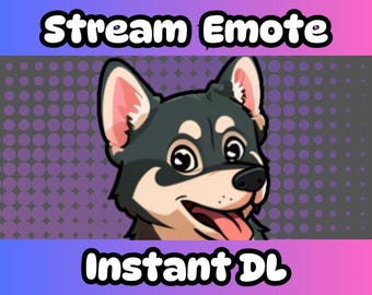 Chibi Husky Dog Emote – Twitch & Discord Streamer PNG (Digital Download)