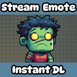 Smutna emotka Chibi Zombie do streamingu - 112x112PX Pobierz natychmiast - Emotka Chibi Zombie na Halloween na Twitch, YouTube, Kick,