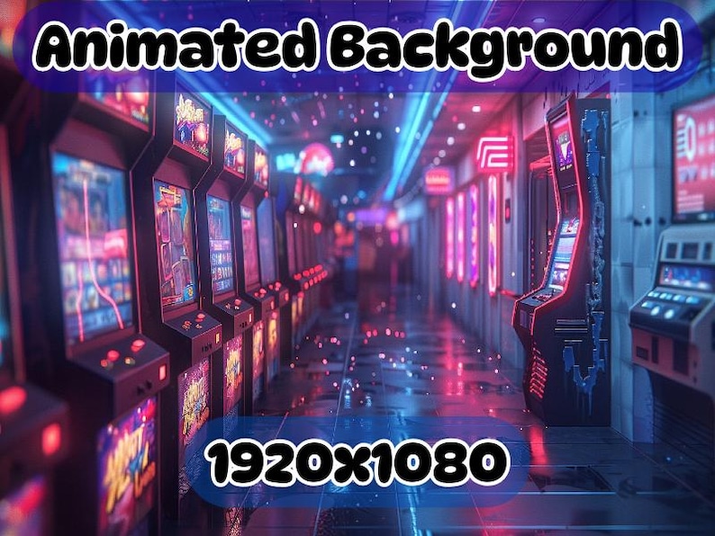 Animated Arcade Stream Background: Looping Video Overlay (WEBM ...