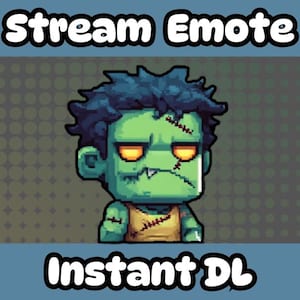Cute Chibi Zombie Emote for Streaming - 112x112PX Instant Download - Halloween Chibi Zombie Emote for Twitch, Youtube, Kick,