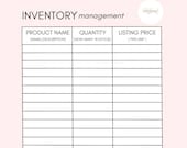 Printable Simplified Inventory Management Tracker Sheet for Small Business