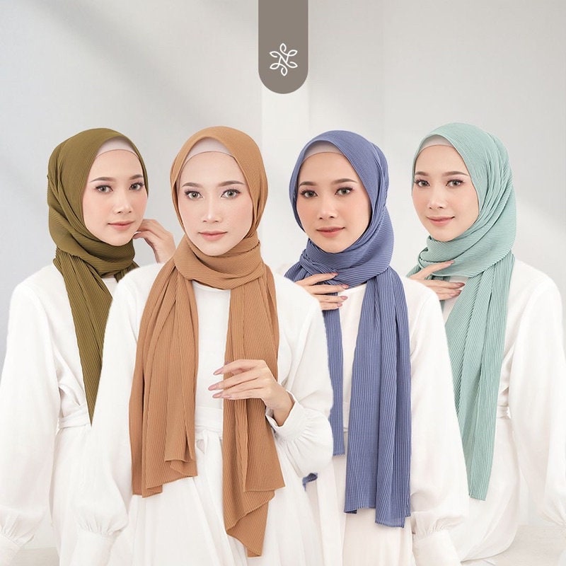 pleated hijab chiffon
