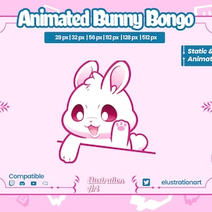 Animated Bunny Bongo Twitch Emote / Animated Rabbit Bongo Discord Emote