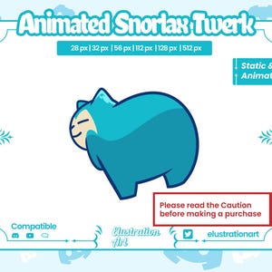 Geanimeerde Snorlax Twerk Twitch-emote / Geanimeerde Snorlax Twerk Discord-emote