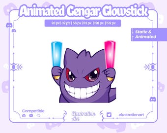 Animated Gengar Glowstick Emote: Twitch, Kick, Discord, YouTube