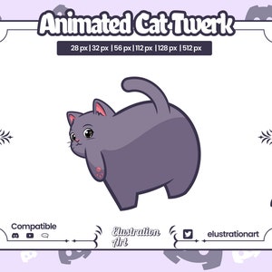 Animated Gray Cat Twerk Emote / Animated Gray Cat Twerk Discord Emote