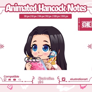 Animated Boa Hancock One Piece Notes Twitch Emote / Animated Boa Hancock One Piece Notes Discord Emote