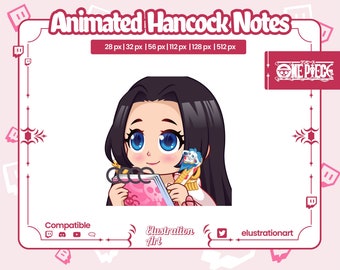Animated Boa Hancock One Piece Notes Twitch Emote / Animated Boa Hancock One Piece Notes Discord Emote