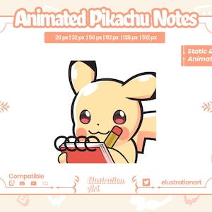 Animated Pikachu Notes Twitch Emotes / Animated Pikachu Notes Discord Emotes