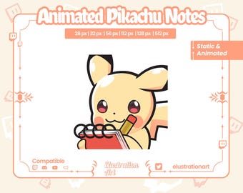 Animated Pikachu Notes Twitch Emotes / Animated Pikachu Notes Discord Emotes