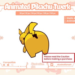 Animated Pikachu Twerk Twitch Emote / Animated Pikachu Twerk Discord Emote