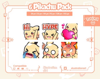 Pikachu Emotes Pack für Twitch, Discord und Youtube (Digitaler Download)