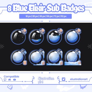 Blue Elixir Jar Twitch Sub Badges
