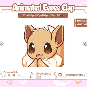 Animated Eevee Pokemon Clap Twitch Emote / Animated Eevee Pokemon Clap Discord Emote