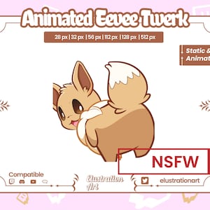 Animiertes Evoli Twerk Emote: Twitch, Kick, Discord, YouTube