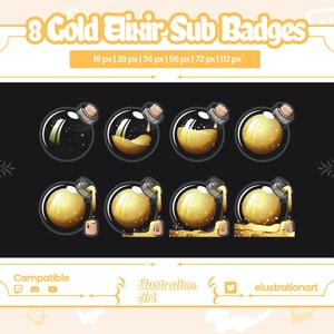 Gold Elixir Jar Twitch Sub Badges