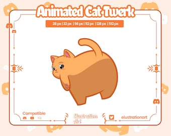 Animated Orange Cat Twerk Emote: Discord, Twitch, YouTube (Digital Download)