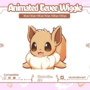 Geanimeerde Eevee Wiggle-emote: Twitch/Discord/YouTube (digitale download)