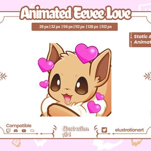 Animated Eevee Love Twitch Emote / Animated Eevee Love Discord Emote