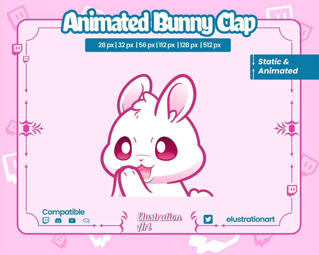 Animated Bunny Clap Emote: Twitch, Discord, Youtube (digital Download ...