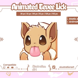 Animated Eevee Lick Twitch Emote / Animated Eevee Lick Discord Emote