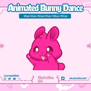 Animated Bunny Dance Emote: Twitch, Discord, YouTube (Digital Download)