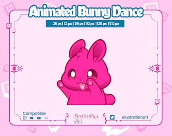 Animated Bunny Dance Emote: Twitch, Discord, YouTube (Digital Download)