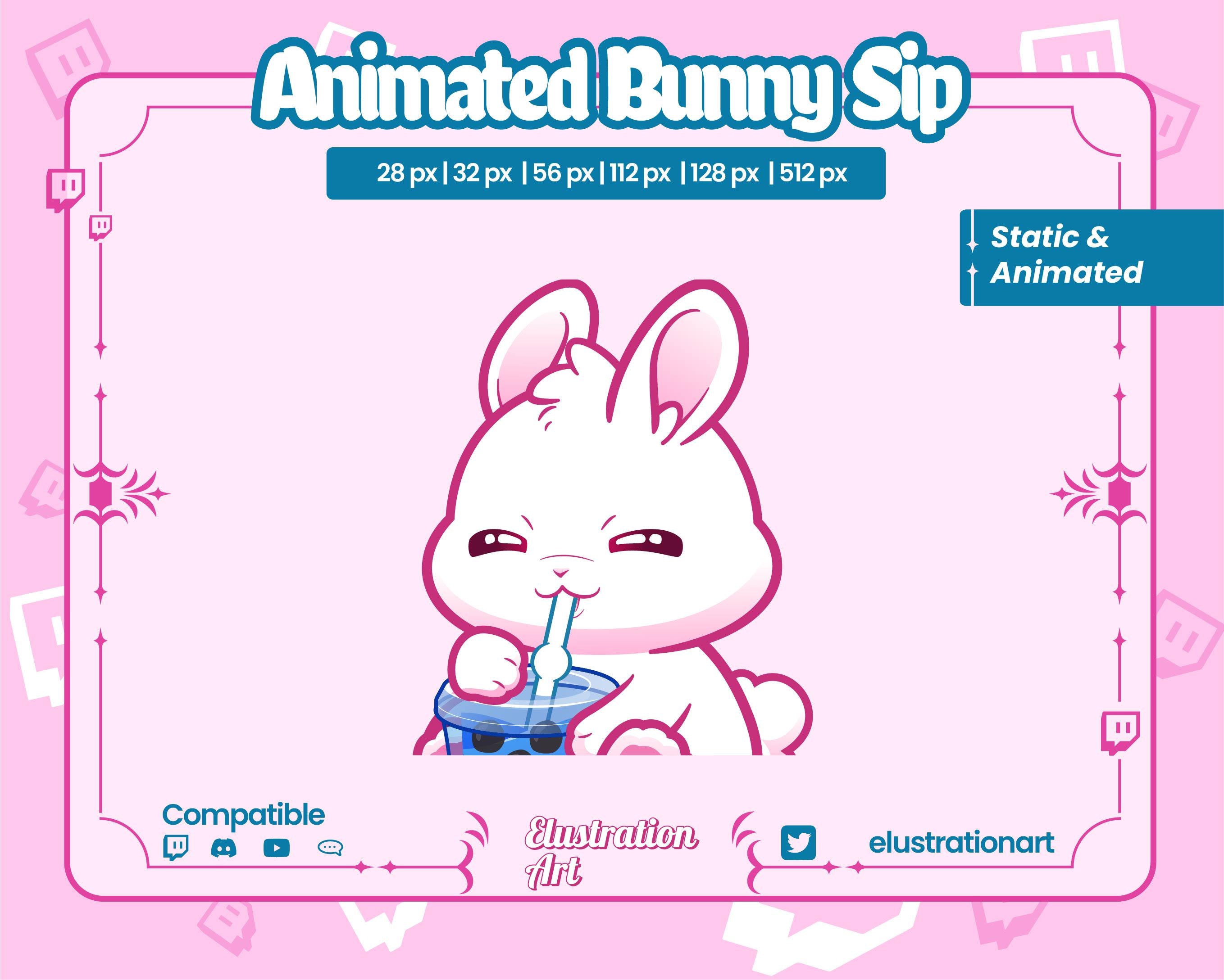 Animated Bunny Sip Emote: Twitch/discord (digital Download) - Etsy