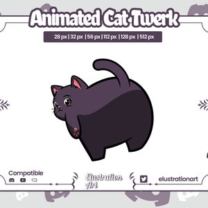 Animated Black Cat Twerk Emote / Animated Black Cat Twerk Discord Emote
