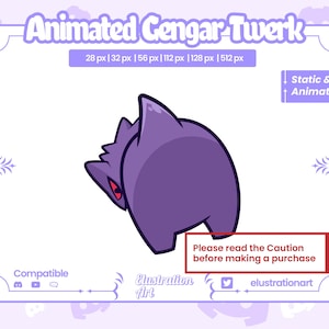 Animated Gengar Twerk Twitch Emote / Animated Gengar Twerk Discord Emote