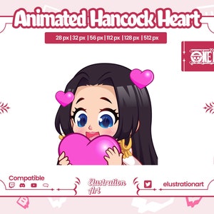 Animated Boa Hancock One Piece Heart Twitch Emote / Animated Boa Hancock One Piece Heart Discord Emote