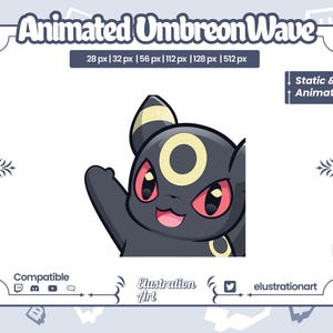アニメーション ブラッキー ウェーブ Twitch エモート / アニメーション ブラッキー ウェーブ Discord エモート