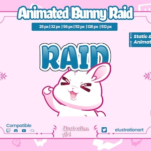 Animated Bunny Raid Emote: Twitch/Discord Rabbit (Digital Download)