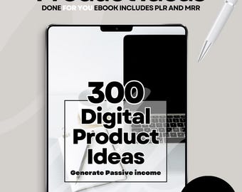 300 Digital Product Ideas for Passive income MRR, Digital products ebook, Private label rights, PLR ebook, PLR, Canva template, Plr planner