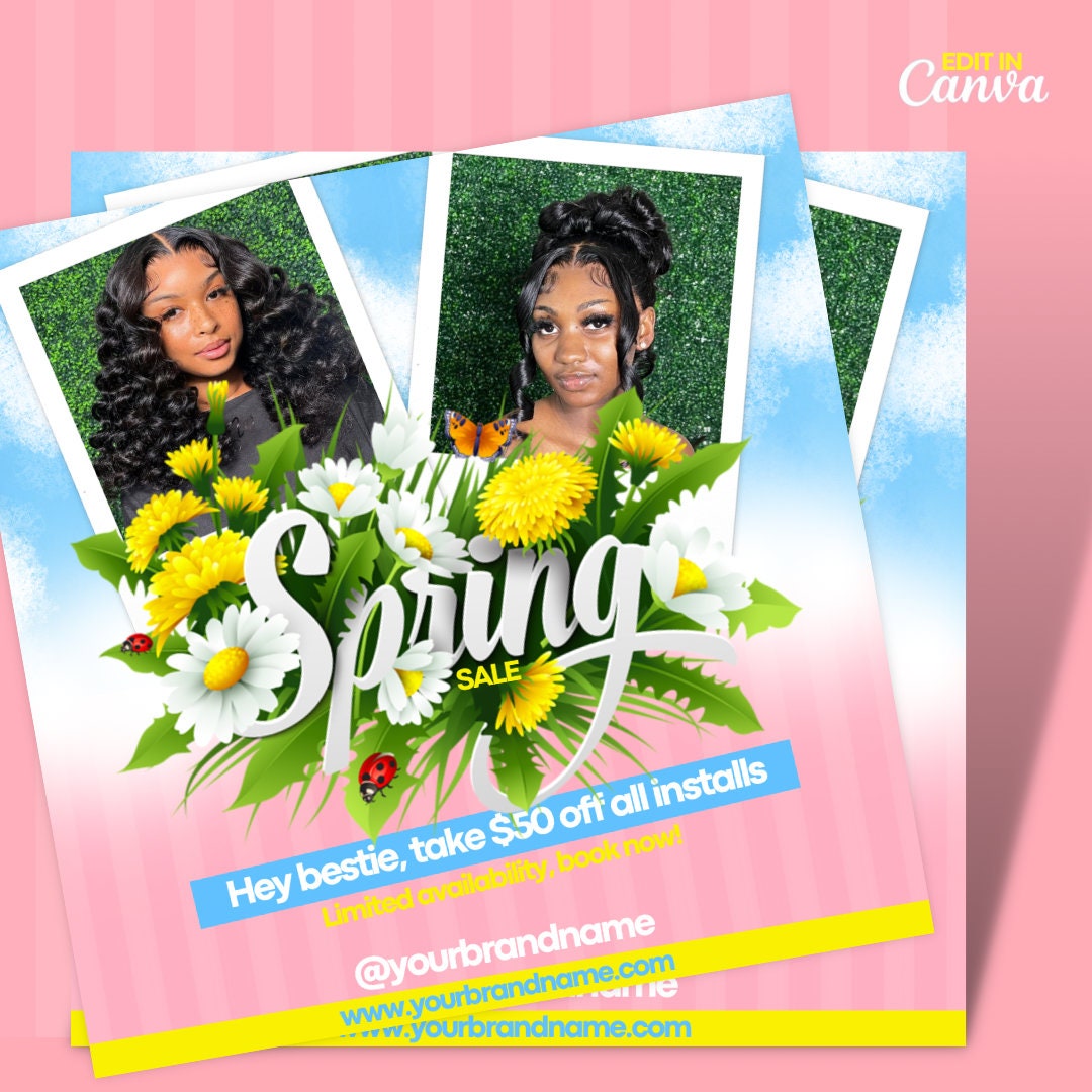 DIY Spring Sale Flyer, Spring Instagram Hair Flyer, March Madness Flyer ...