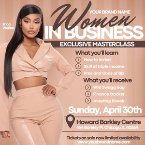 Diy Brown Wealth Masterclass flyer, Influencer mastercourse template, Hair and Lash  beauty flyer