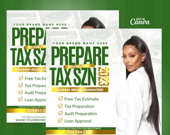 DIY Tax Season Flyer, Tax Prep flyer, Tax Services, Tax Preparation Flyer, Self Employed Flyer, Social Media Flyer