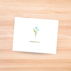 Je pense à vous | Carte de sympathie I, carte bleue, ne m'oubliez pas