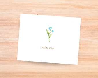 Thinking of You Card | Sympathy Card I Blue Forget Me Not Card