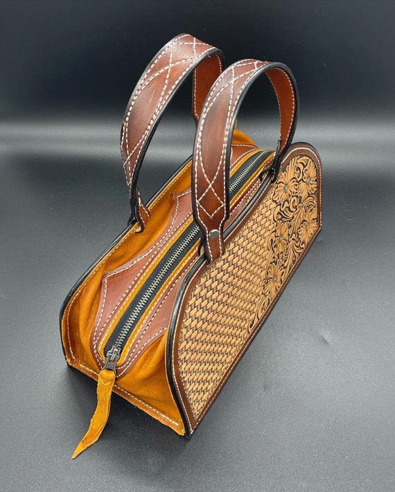 Tooled Leather Shave Kit Etsy