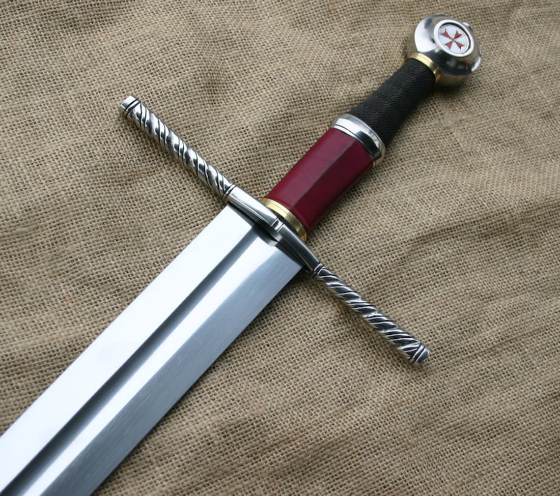 Custom Handmade Sword Twisted Steel Crossguardwheel Pommel Etsy