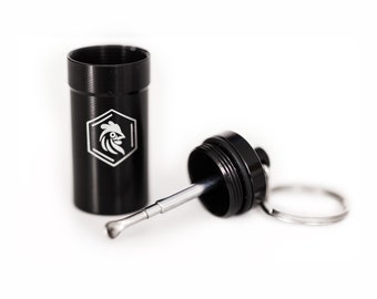 Carbon by Charlie - Estuche metálico con cuchara telescópica, resistente al agua y a los olores