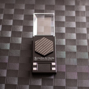 Carbon by Charlie Digital Mini Scale with Carbon Fiber Platform - High Precision 50g/0.001g for Jewelry, Powder with accessories