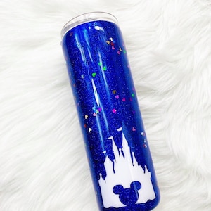 Castle Glitter Tumbler | Custom Gift | Birthday Gifts for Her | Mouse Glittered Tumbler | Castle Glitter Cup | Gifts for Her | Mouse Tumbler