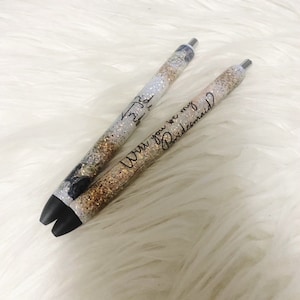 Bride Tribe Personalized Glitter Pens | Personalized Epoxy Glitter Pen | Bridesmaids Gifts | Refillable InkJoyGel Pen | Bridal Party Favors