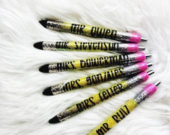 Bolígrafos con purpurina, bolígrafo con purpurina, bolígrafo personalizado, bolígrafo recargable, bolígrafo de gel, Inkjoy, bolígrafos, regalos para profesores, regalo para ella