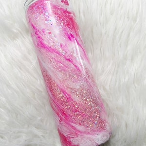Hot Pink Milky Way Glitter Tumbler | Custom Gift | Personal Glittered Tumbler | Birthday Gifts for Her | Pink Glitters | Glittered Tumbler