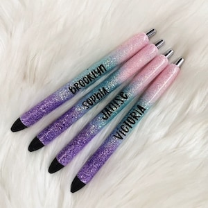 Personalized Glitter Pens | Birthday Gift | Custom Glittered Pens | Personalized Glittery Pens | Stocking Stuffer | Gifts for Her